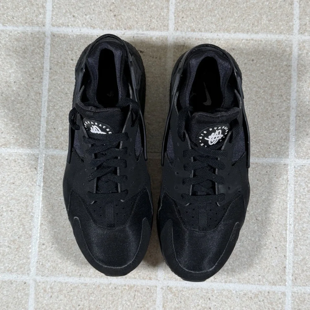 Nike Air Huarache Men's Size 8 Running Shoes Triple Black Sneakers 318429-003